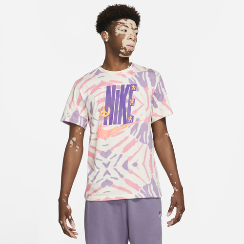 

Nike Mens Nike Festival Dye Futura T-Shirt - Mens Coconut Milk/Sunset Pulse/Violet Shock Size XXL