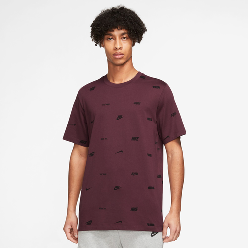 

Nike Mens Nike NSW Club+ All Out Print T-Shirt - Mens Night Maroon/Night Maroon Size M
