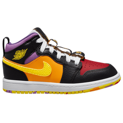 Boys' Preschool - Jordan Air Jordan 1 Mid SS - Black/Opti Yellow/Univ Red