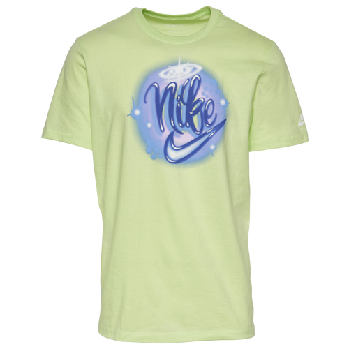 

Nike Mens Nike Air Brush T-Shirt - Mens Liquid Lime/Purple Size S