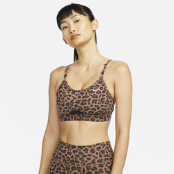 Women's - Nike Dri-Fit Indy Glitter Bra - Brown/Black
