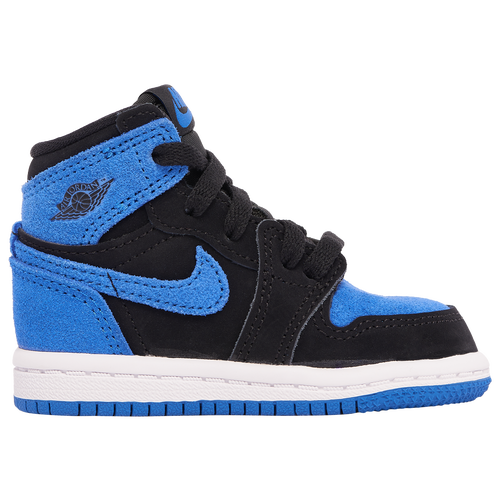 

Jordan Boys Jordan Retro 1 HI OG Remastered - Boys' Toddler Basketball Shoes White/Royal/Black Size 7.0