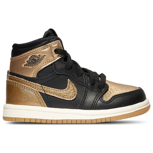 

Boys Jordan Jordan Retro 1 High OG - Boys' Toddler Basketball Shoe Black/Gold Size 02.0