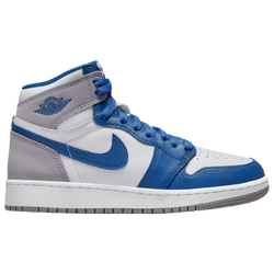 Boys' Grade School - Jordan Retro 1 High OG - White/Grey/Blue