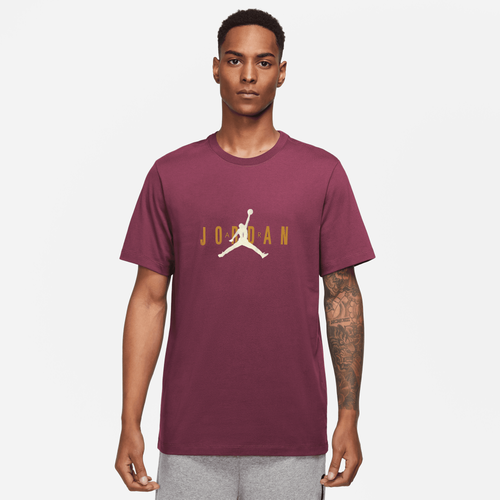 

Jordan Mens Jordan Air Stretch Short Sleeve Crew - Mens Cherrywood Red Size M