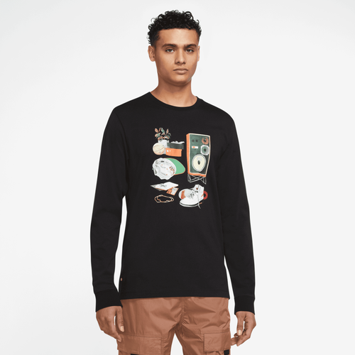 

Jordan Mens Jordan Flight Artist Long Sleeve Crew - Mens Black/White Size L