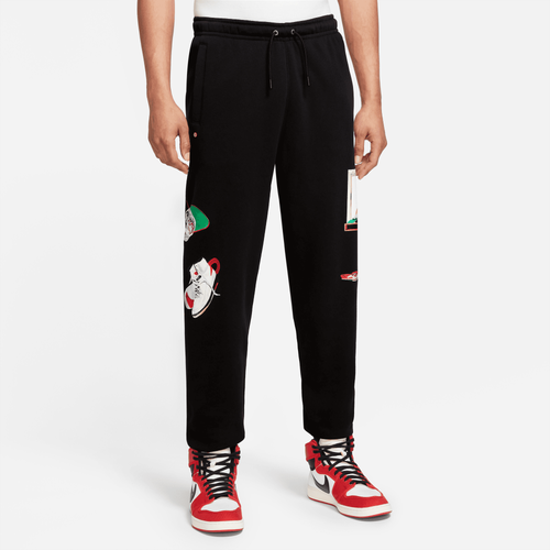 

Jordan Mens Jordan Flight Artist Fleece Pants - Mens Black/Sail/University Red Size S