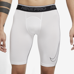 Men's - Nike Pro Dri-FIT Long Shorts - White/Black