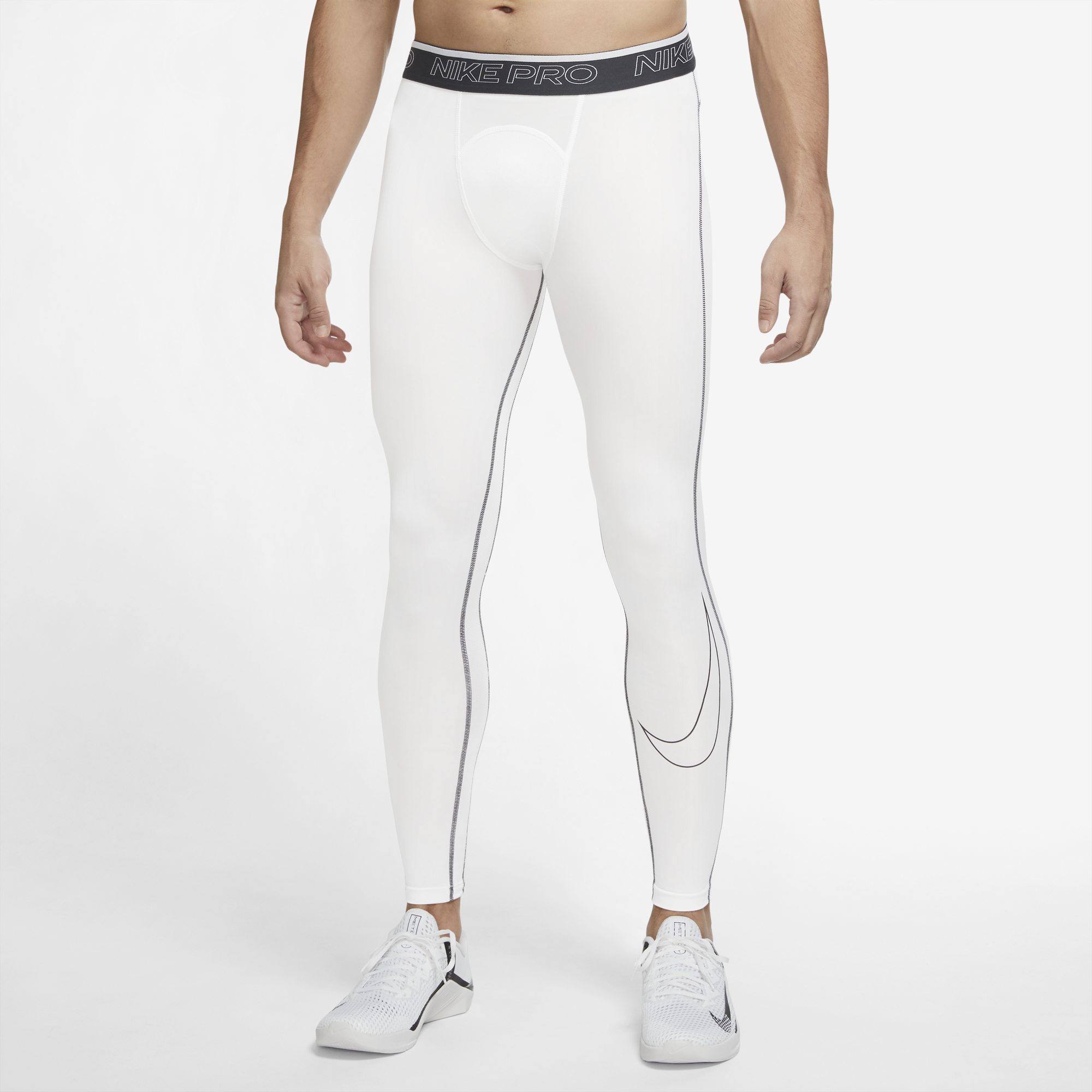 Nike Pro Men's Dri-FIT Black/White Training Tights Pants Size Small  (DD1913-010)