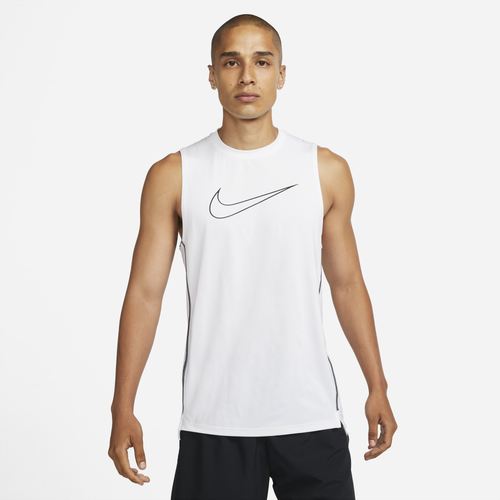 

Nike Mens Nike Pro Dri-FIT SL Slim Top - Mens White/Black/Black Size XL