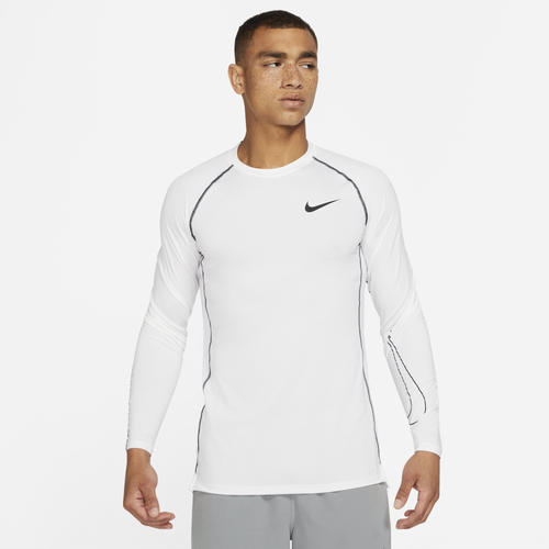 

Nike Mens Nike Pro Dri-FIT Slim Long Sleeve Top - Mens White/Black/Black Size L