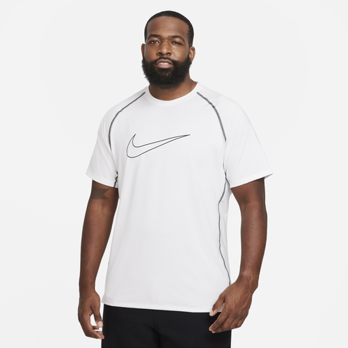 

Nike Mens Nike Pro Dri-FIT Slim Top - Mens White/Black/Black Size L