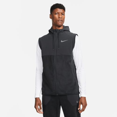 

Nike Mens Nike Therma Fleece Full-Zip Winterized Vest - Mens Black/Black/Iron Gray Size L