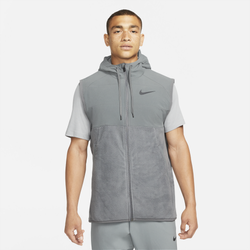 Men's - Nike Therma Fleece Full-Zip Winterized Vest - Iron Gray/Iron Gray/Black