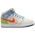 Jordan AJ 1 Mid SE - Boys' Grade School Sail/Safety Orange/Psychic Blue