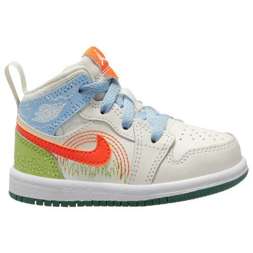 

Boys Jordan Jordan AJ 1 Mid SE - Boys' Toddler Basketball Shoe Sail/Safety Orange/Psychic Blue Size 04.0