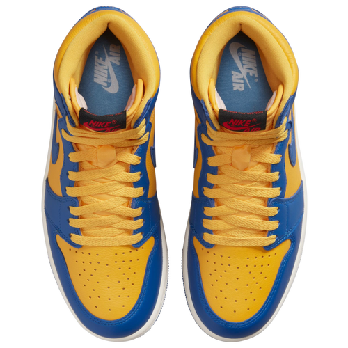 Blue white yellow jordans on sale