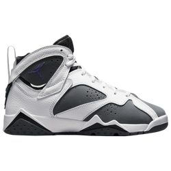 Girls' Grade School - Jordan Retro 7 - White/Purple/Grey