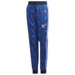 Boys' Grade School - adidas All Over Print Monogram Fleece Pant - Blue/Black