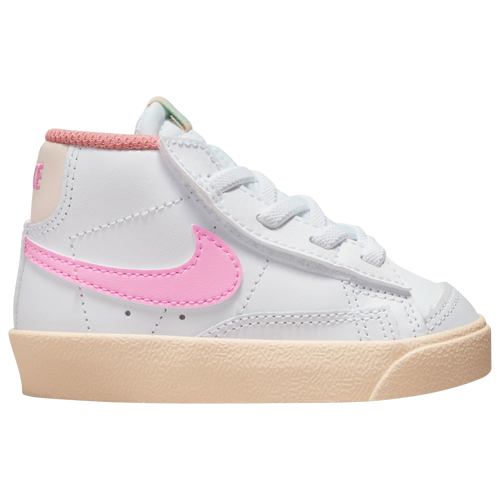 

Girls Nike Nike Blazer Mid '77 - Girls' Toddler Basketball Shoe White/Pink Spell Size 06.0