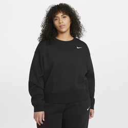 Women's - Nike Plus Size Trend Fleece Crew - Black/White