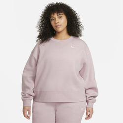 Women's - Nike Plus Size Trend Fleece Crew - Tan/White