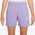 Nike NSW Club FT 5" Shorts - Girls' Grade School White/Purple