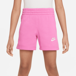 Girls' Grade School - Nike NSW Club FT 5" Shorts - White/Playful Pink