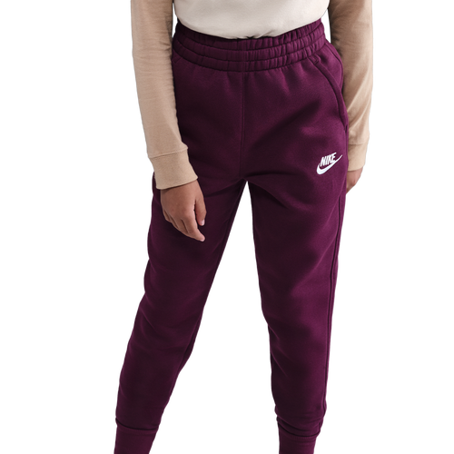 Nike NSW Club Fleece High Rise Pant LBR - Nike Bordeaux/White