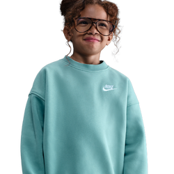 Girls' Grade School - Nike NSW Oversized Club Fleece Crew - Cannon/White/Cannon