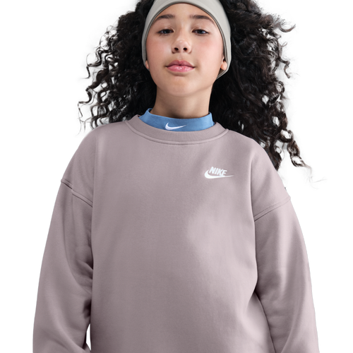 Nike NSW Oversized Club Fleece Crew - Nike Platinum Violet/White
