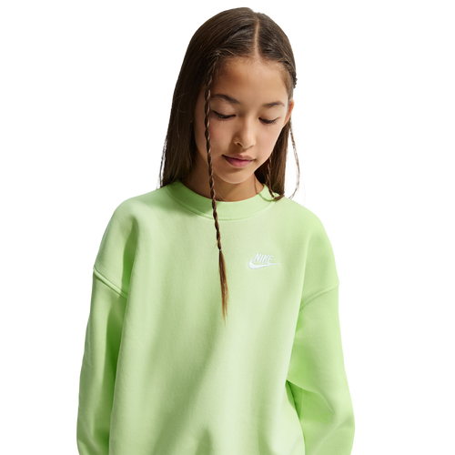 Nike NSW Oversized Club Fleece Crew - Nike White/Lt Liquid Lime