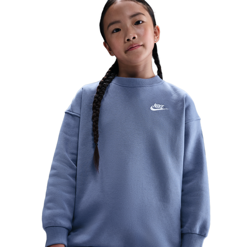 GIRLS - Nike Club Fleece Oversized Crew LBR - World Indigo/White
