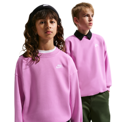 Girls' Grade School - Nike NSW Oversized Club Fleece Crew - Lt Magenta/Lt Magenta/White