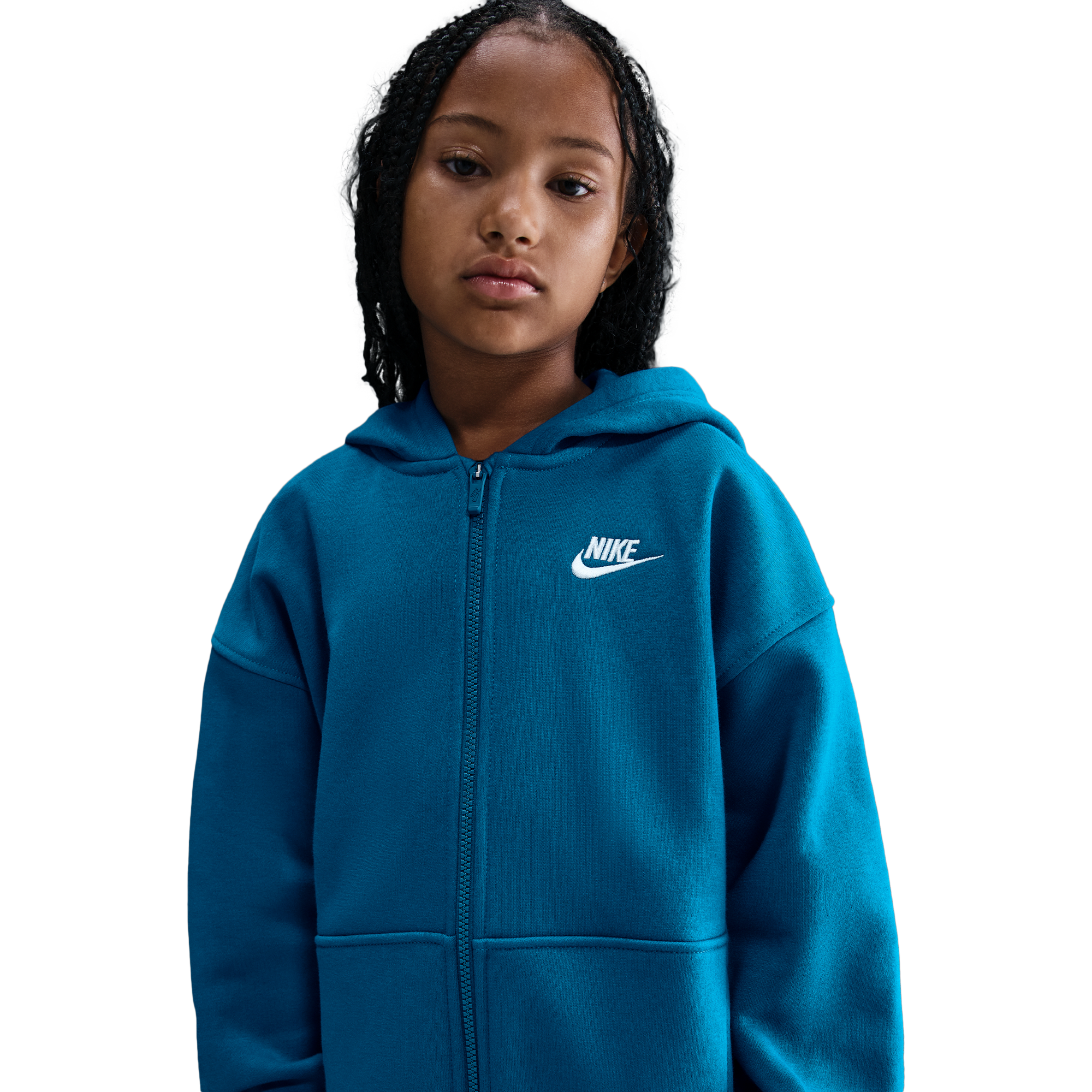Nike NSW Club Fleece Oversized LBR Full-Zip - Girls' Grade School