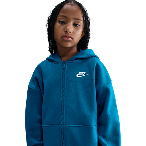 GIRLS - Nike NSW Club Fleece Oversized LBR Full-Zip - Green Abyss/White