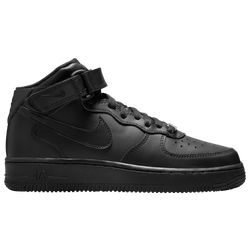 Boys' Grade School - Nike Air Force 1 Mid LE - Black/Black