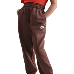 Boys' Grade School - Nike NSW Club Fleece Loose Pants - White/Fauna Brown/Fauna Brown
