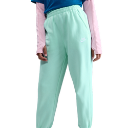 Girls' Grade School - Nike NSW Club LBR Oversized Fleece Pants - White/Mint Foam/Mint Foam