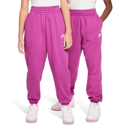 Boys' Grade School - Nike NSW Club Fleece Loose Pants - Hot Fuchsia/Hot Fuchsia/White