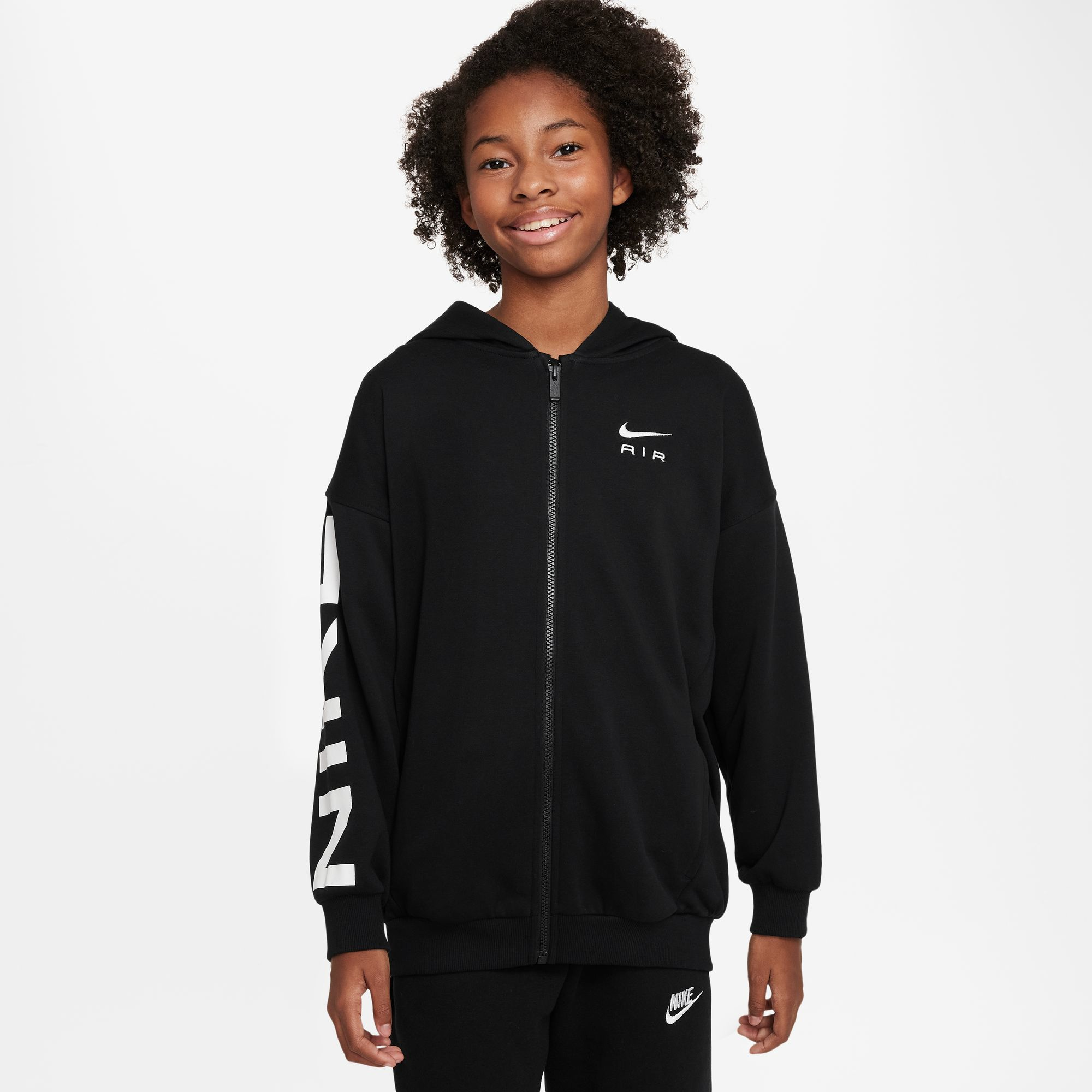 Nike - Women - Club Full-Zip Hoodie - Black/White – Nohble