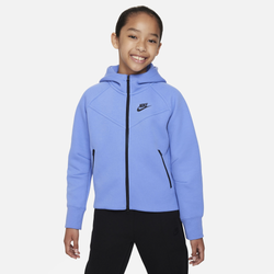Girls' Grade School - Nike Tech Fleece Full-Zip Hoodie - Black/Polar/Black