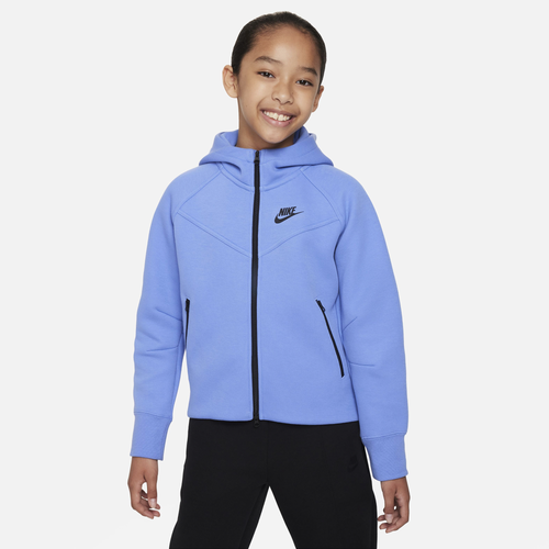 

Nike Girls Nike Tech Fleece Full-Zip Hoodie - Girls' Grade School Black/Black/Polar Size XL