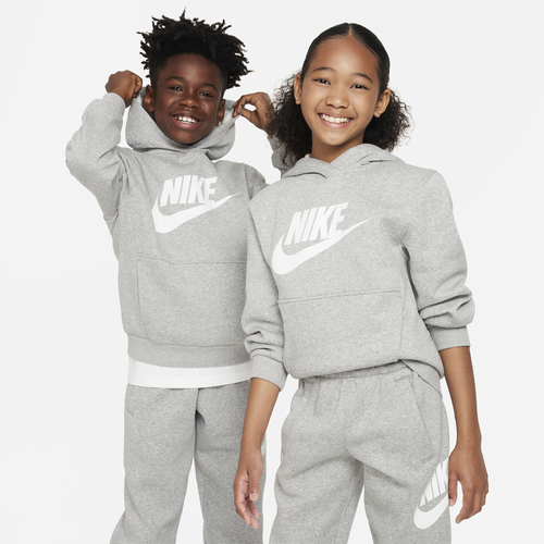 

Nike Boys Nike NSW Club HBR Fleece Hoodie - Boys' Grade School White/Grey Size M