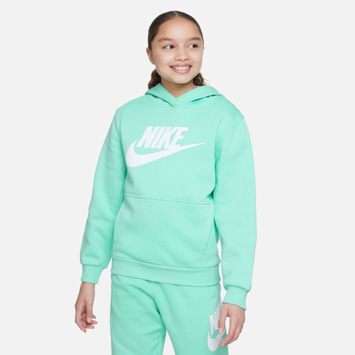

Boys Nike Nike NSW Club HBR Fleece Hoodie - Boys' Grade School Emerald Rise/White Size XL