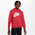 Nike NSW Club HBR Fleece Hoodie - Boys' Grade School University Red/White