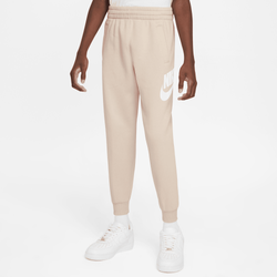 Boys' Grade School - Nike NSW Club HBR Fleece Joggers - Sanddrift/White