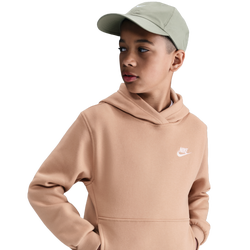 Boys' Grade School - Nike NSW Club LBR Fleece Hoodie - Hemp/White