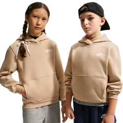 Boys' Grade School - Nike NSW Club LBR Fleece Hoodie - White/Linen