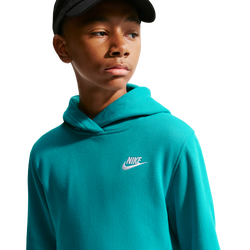 Boys' Grade School - Nike NSW Club LBR Fleece Hoodie - White/Energy